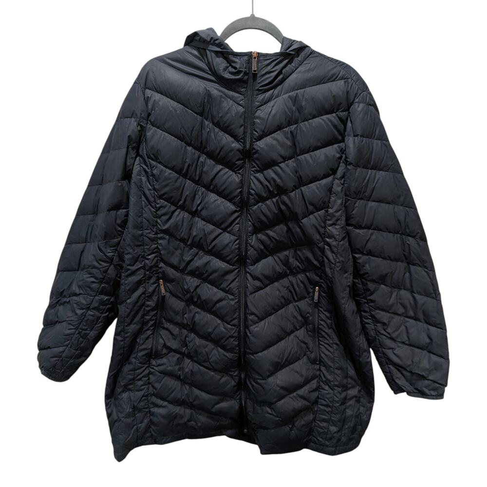 London Fog Blue Lightweight Down Feather Long Puffer Coat XXL